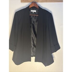 Kaspar 3/4 Sleeve Suit Jacket Women's Black Size 18W